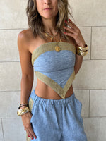 Golden Blue Edge Bandeau
