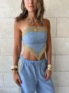 Golden Blue Edge Bandeau