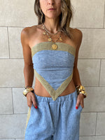 Golden Blue Edge Bandeau