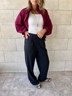 Black Checkered Frillu Signature Pleated Pants