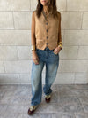 Camel Summer Suede Buckle Vest