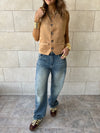Camel Summer Suede Buckle Vest