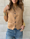 Camel Summer Suede Buckle Vest