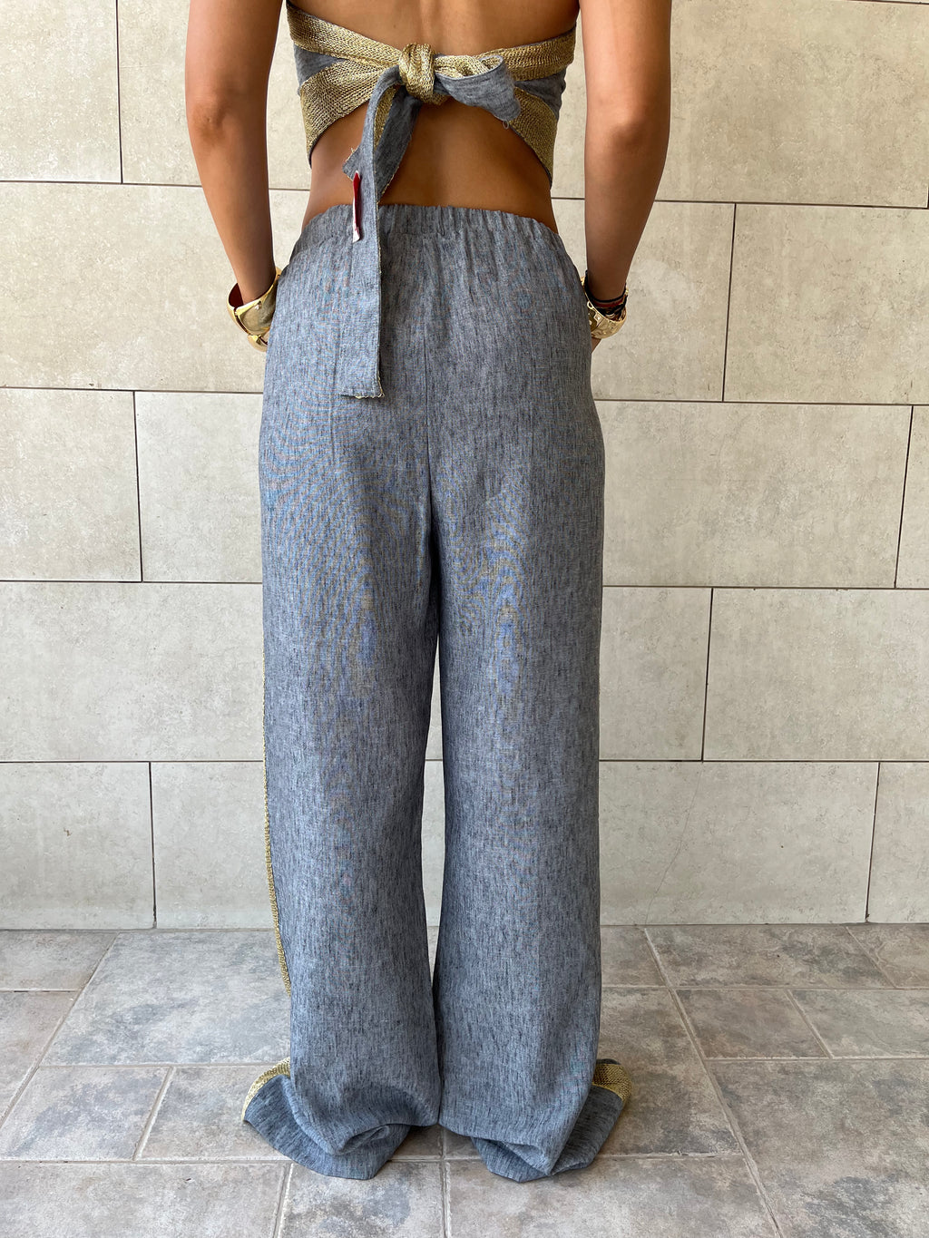 Golden Grey Edge Pants