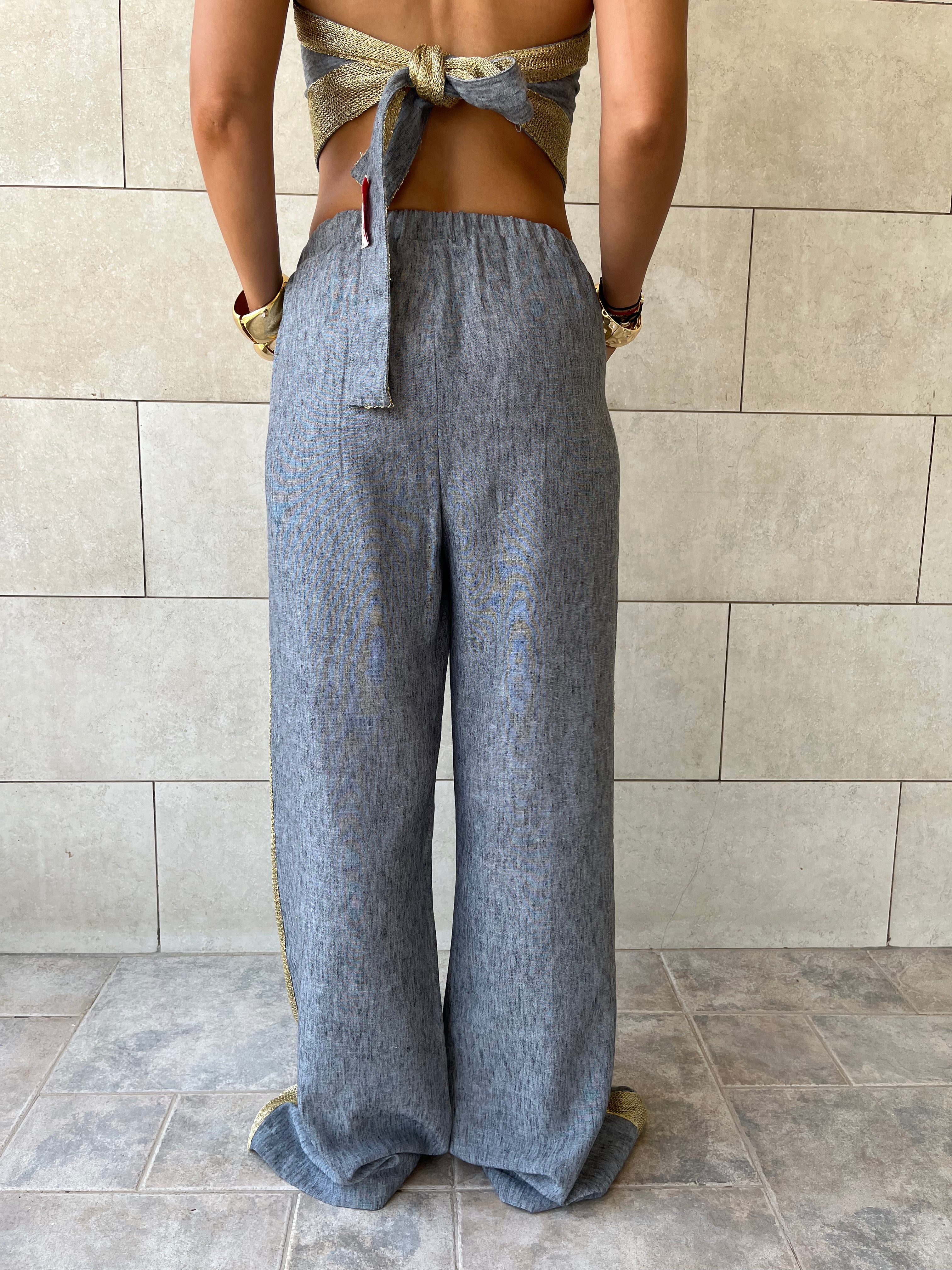 Golden Grey Edge Pants
