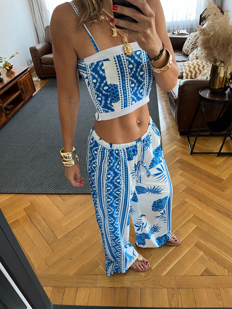 Blues Strapless Top