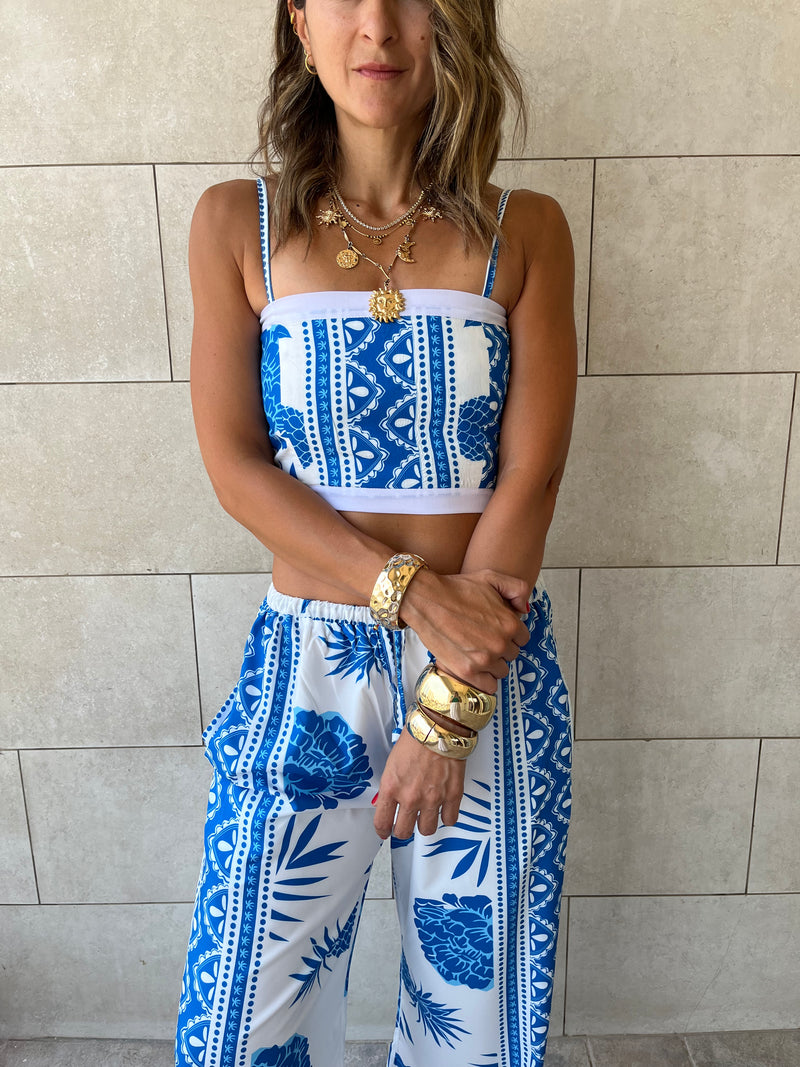 Blues Strapless Top