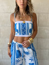 Blues Strapless Top