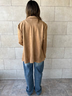 Camel Summer Suede Oversized Blazer