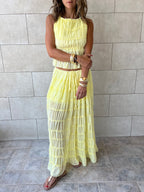 Yellow Crinkle Skirt
