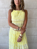 Yellow Crinkle Skirt