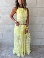 Yellow Crinkle Skirt