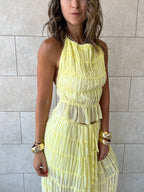 Yellow Crinkle Skirt