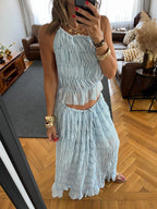 Baby Blue Crinkle Skirt