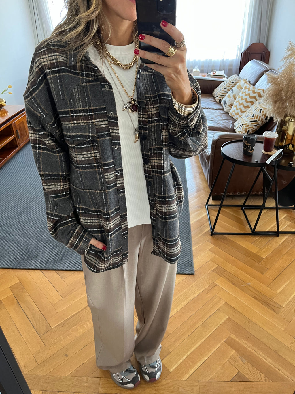 Cafe Plaid Flannel Shirt