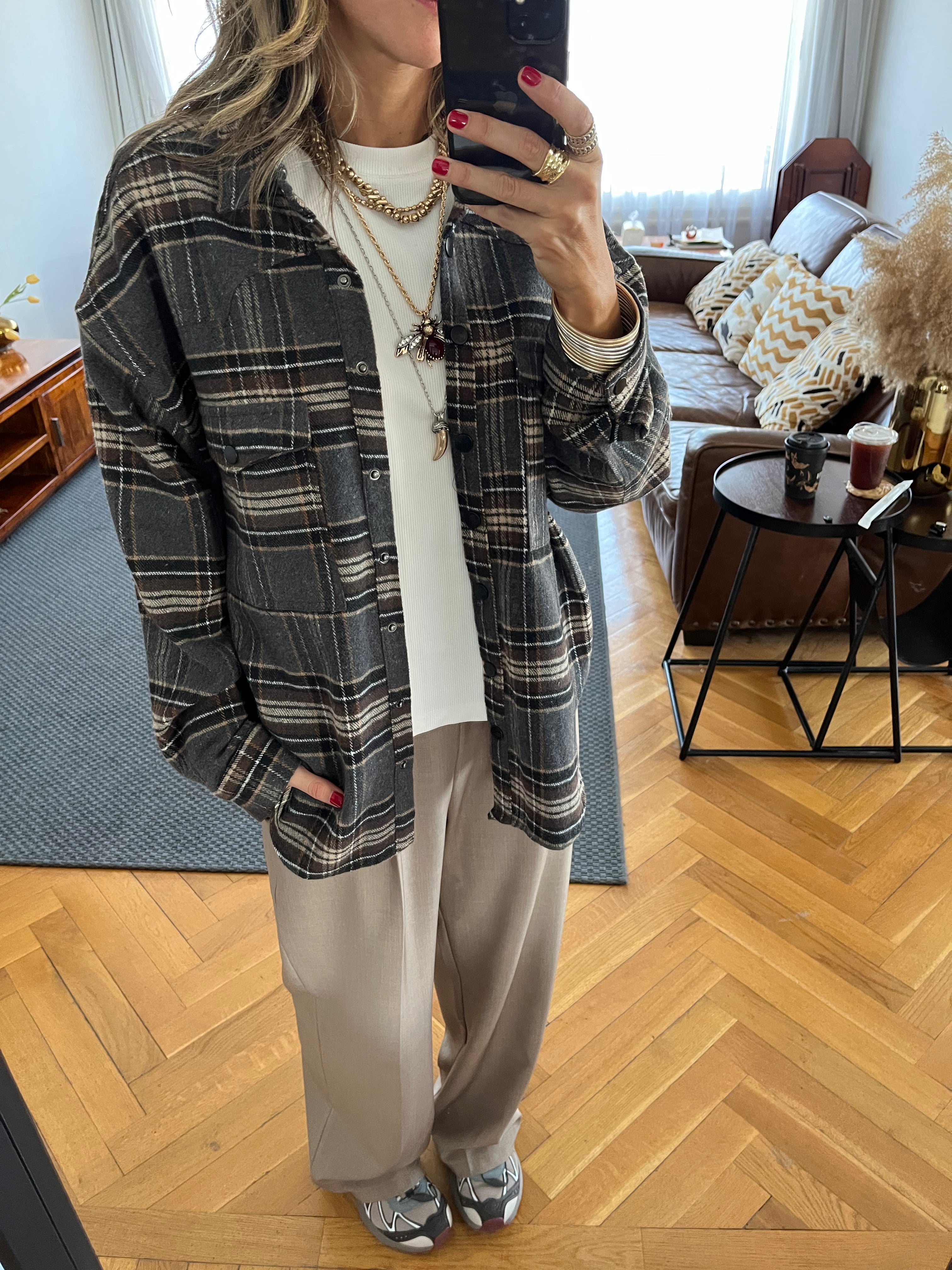 Cafe Plaid Flannel Shirt