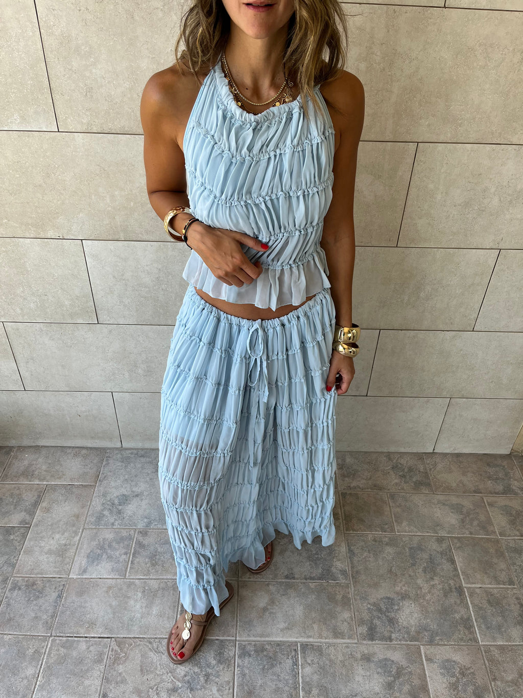 Baby Blue Crinkle Set