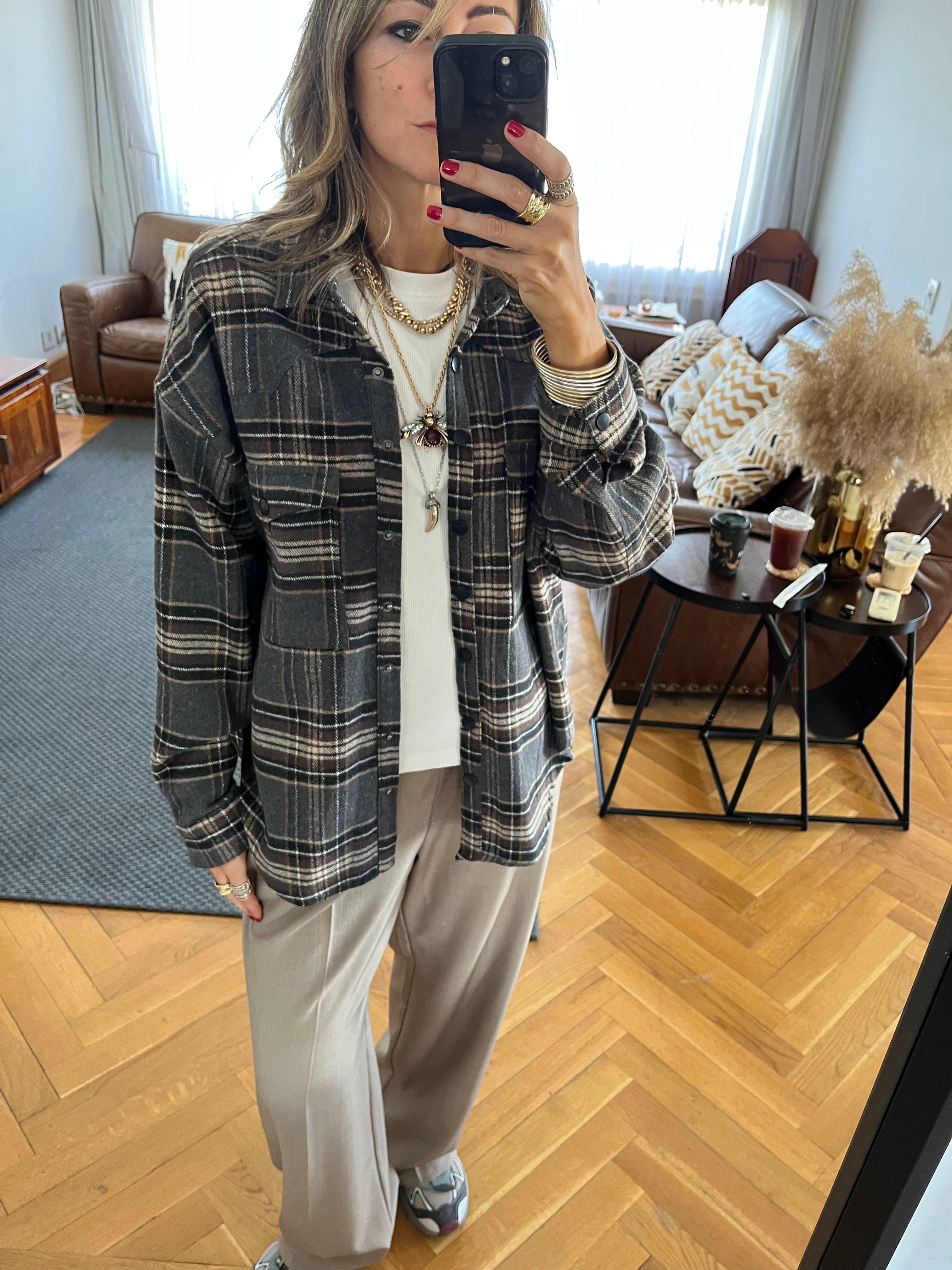 Cafe Plaid Flannel Shirt