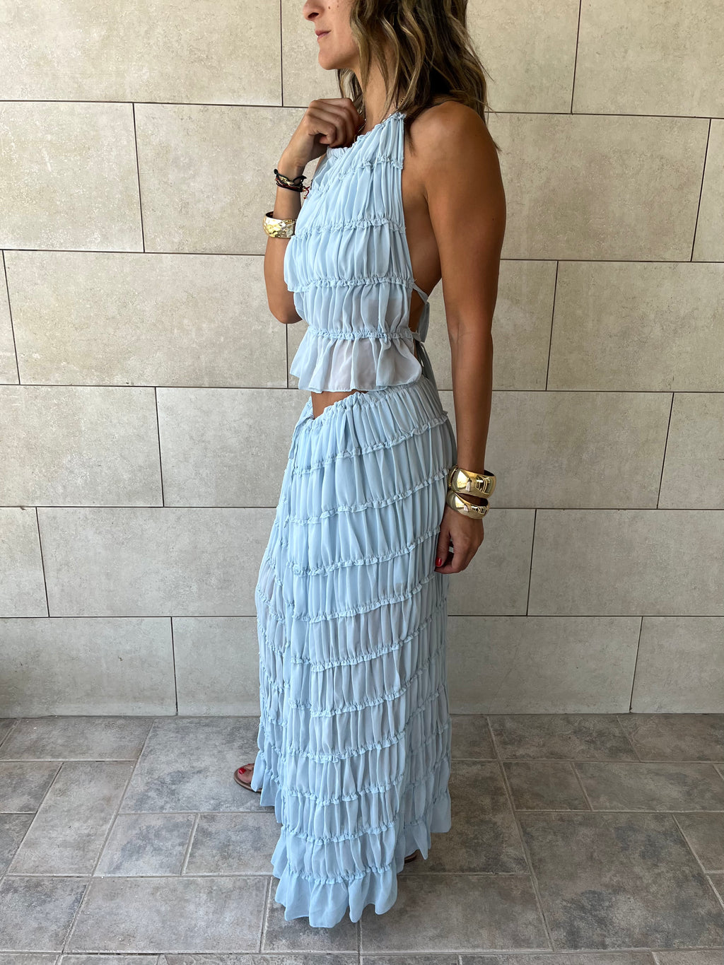 Baby Blue Crinkle Set