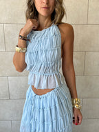 Baby Blue Crinkle Skirt