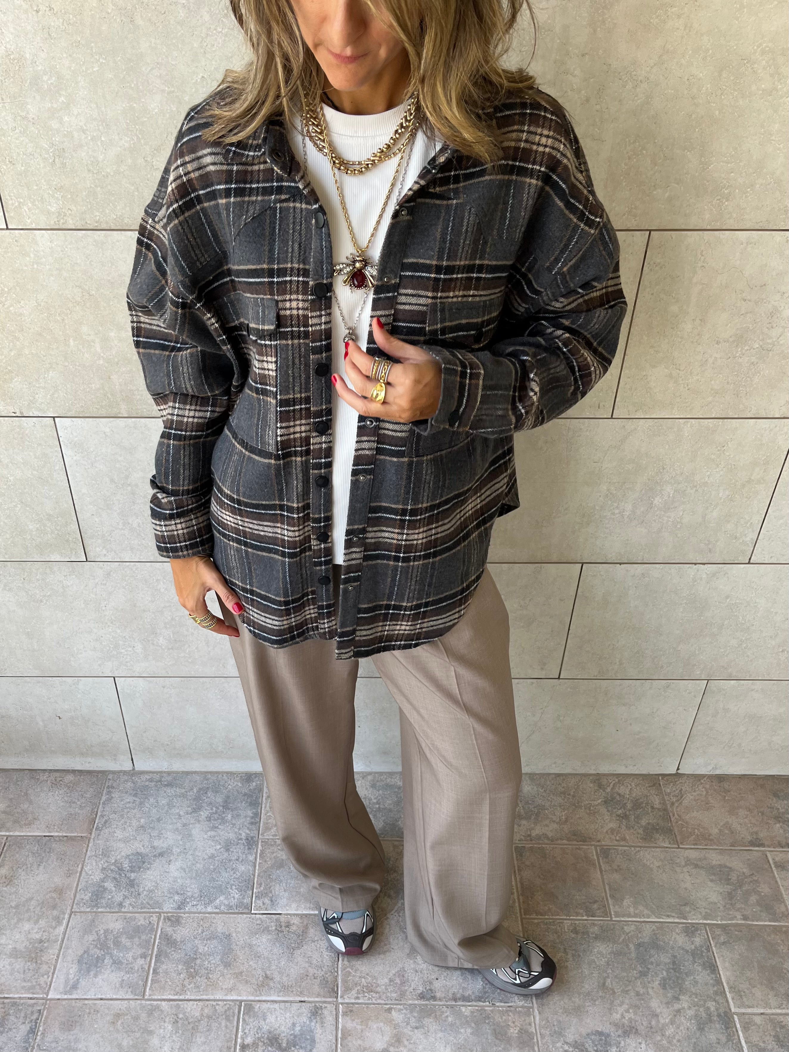 Cafe Plaid Flannel Shirt