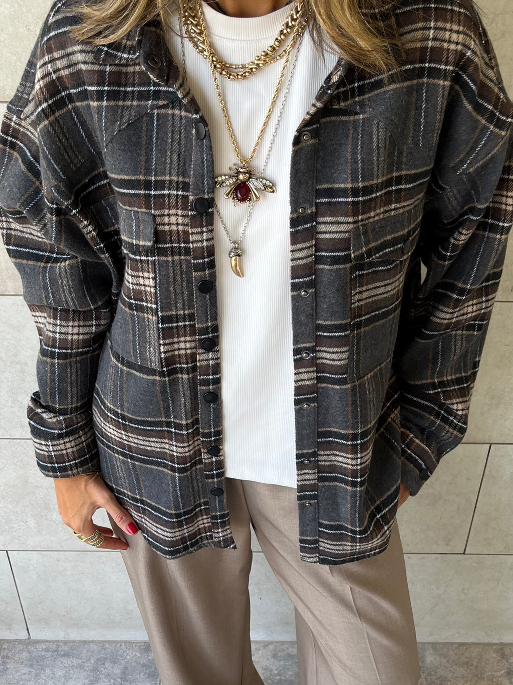 Cafe Plaid Flannel Shirt