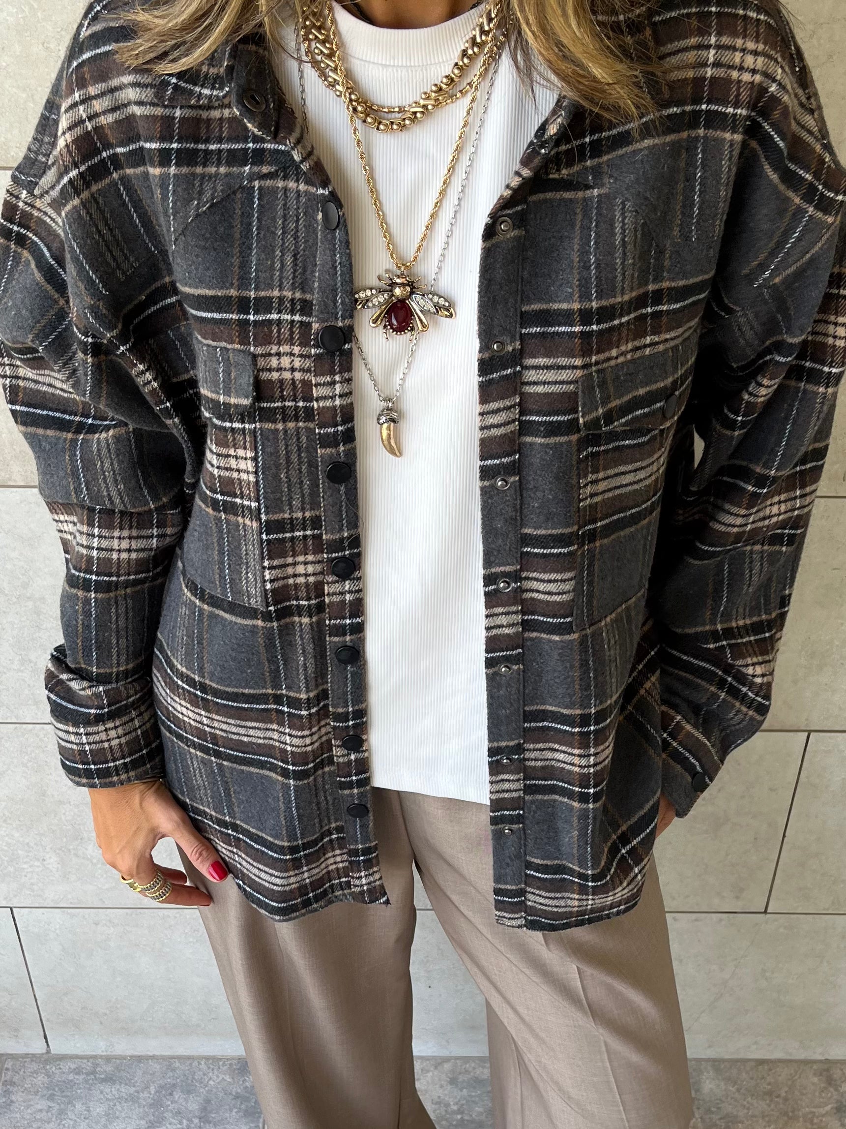 Cafe Plaid Flannel Shirt