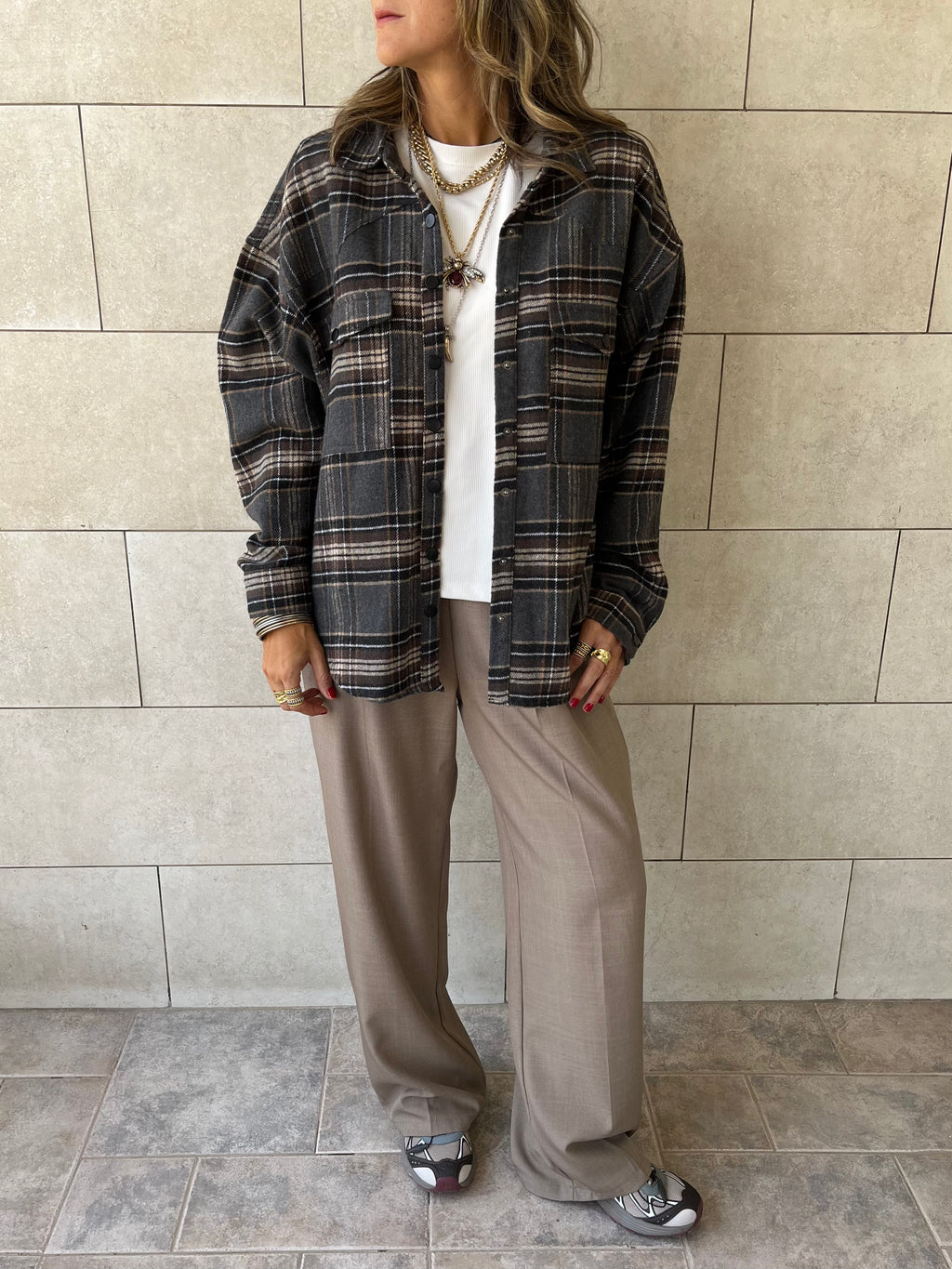 Cafe Plaid Flannel Shirt