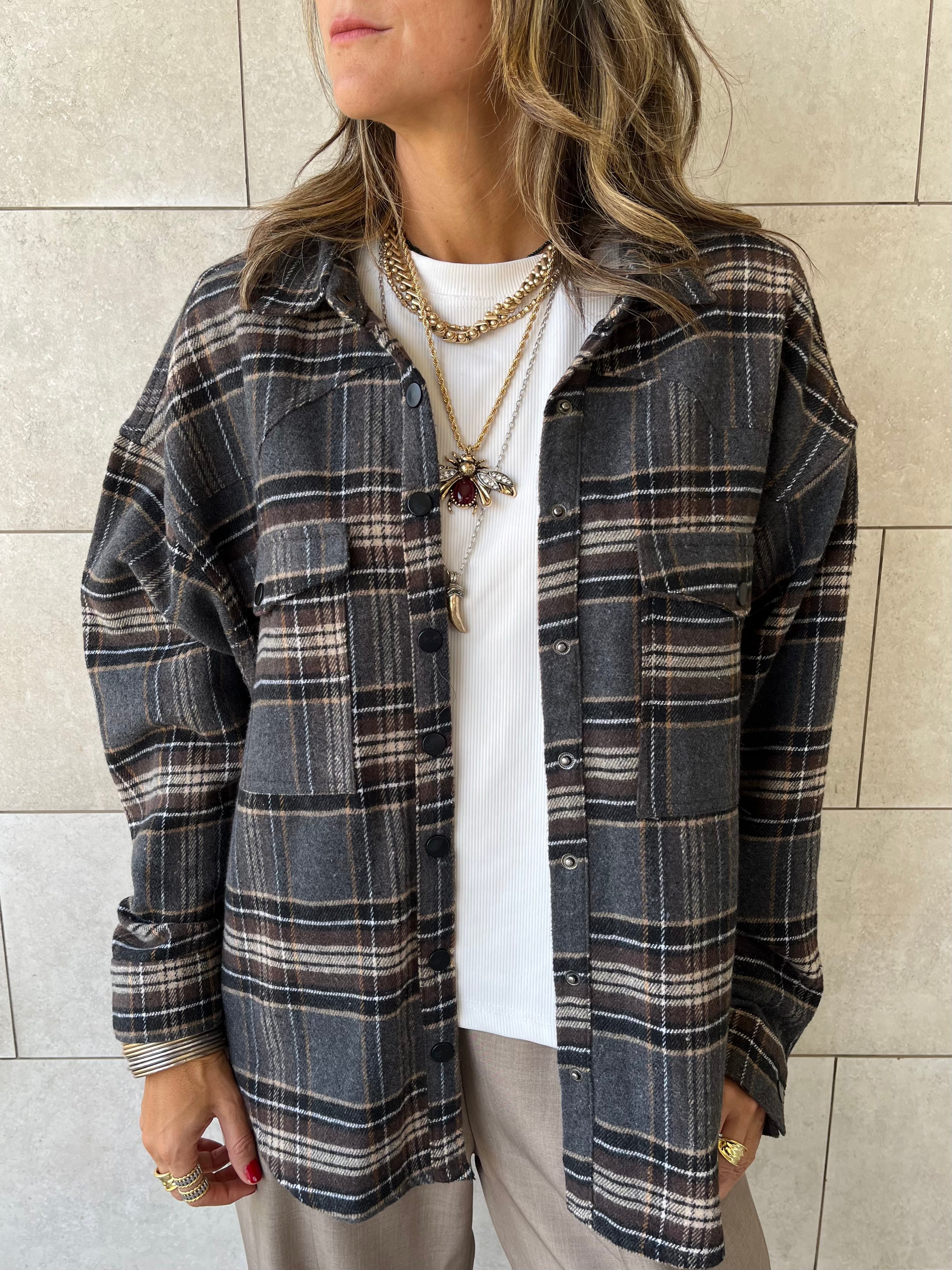 Cafe Plaid Flannel Shirt