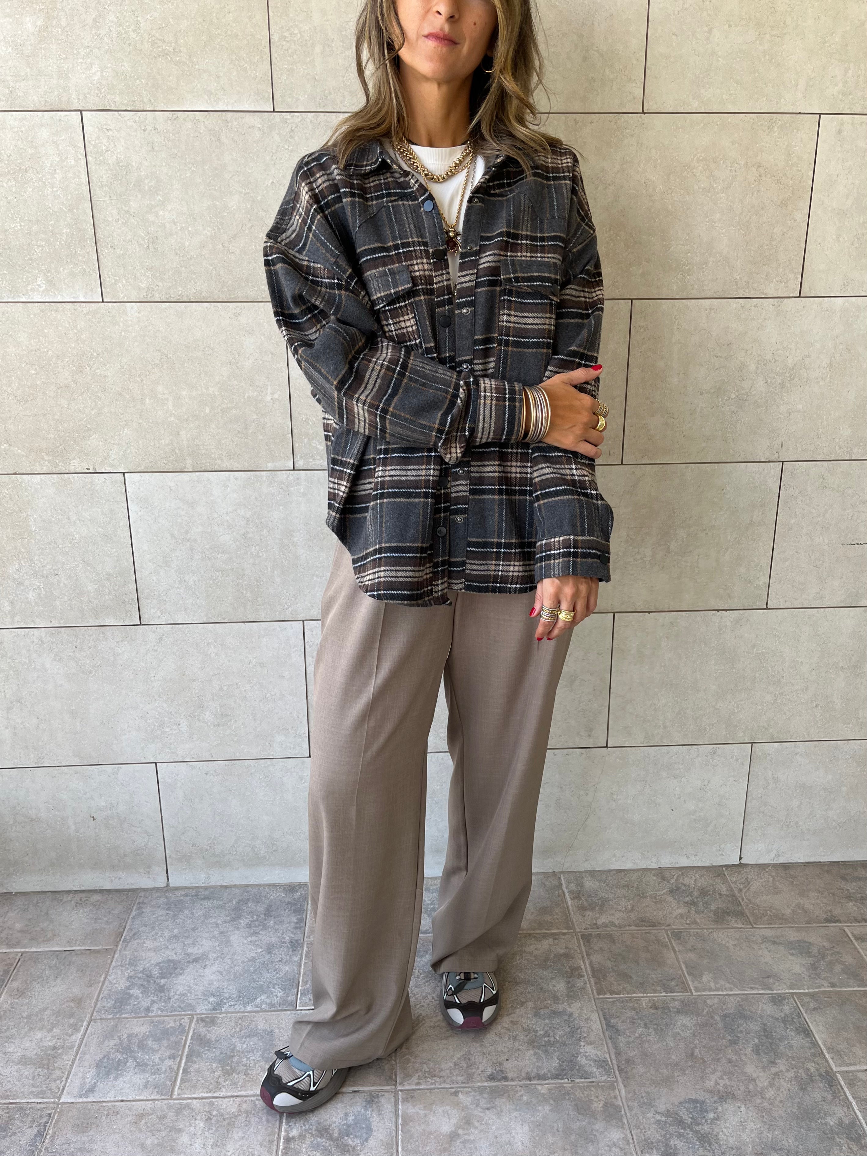 Cafe Plaid Flannel Shirt