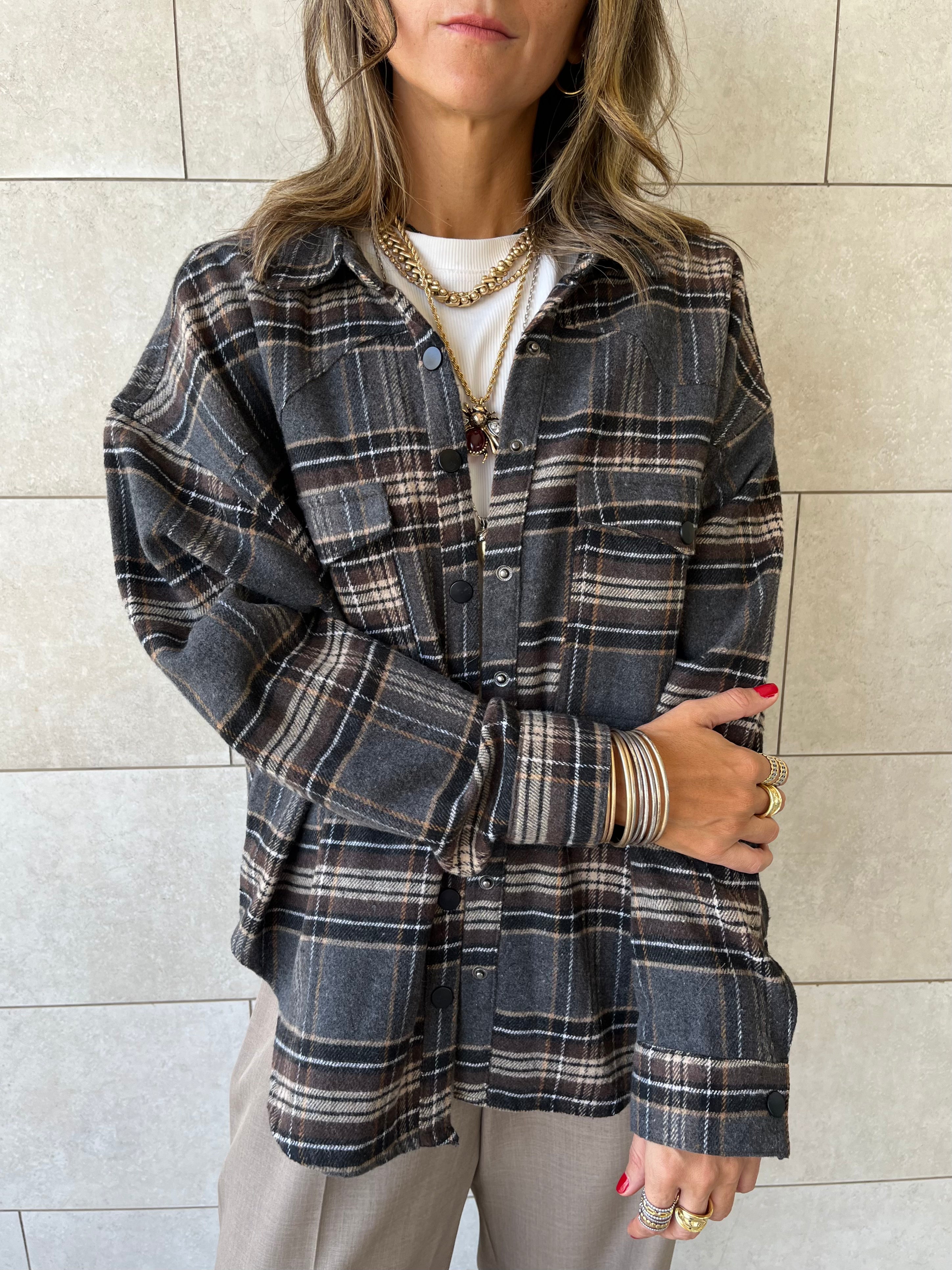Cafe Plaid Flannel Shirt
