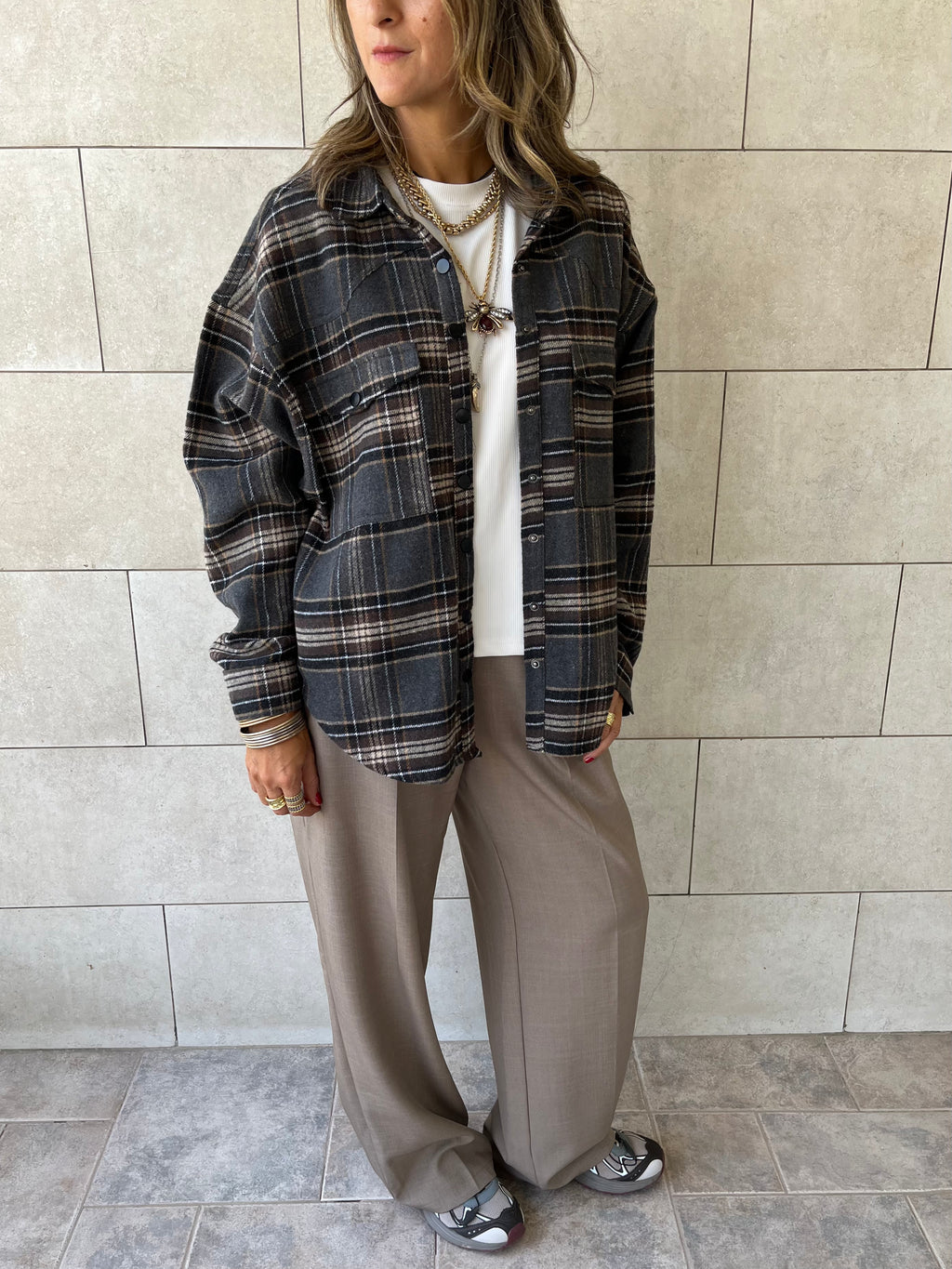 Cafe Plaid Flannel Shirt