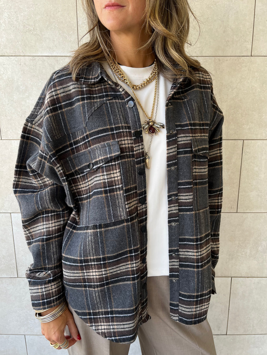 Cafe Plaid Flannel Shirt