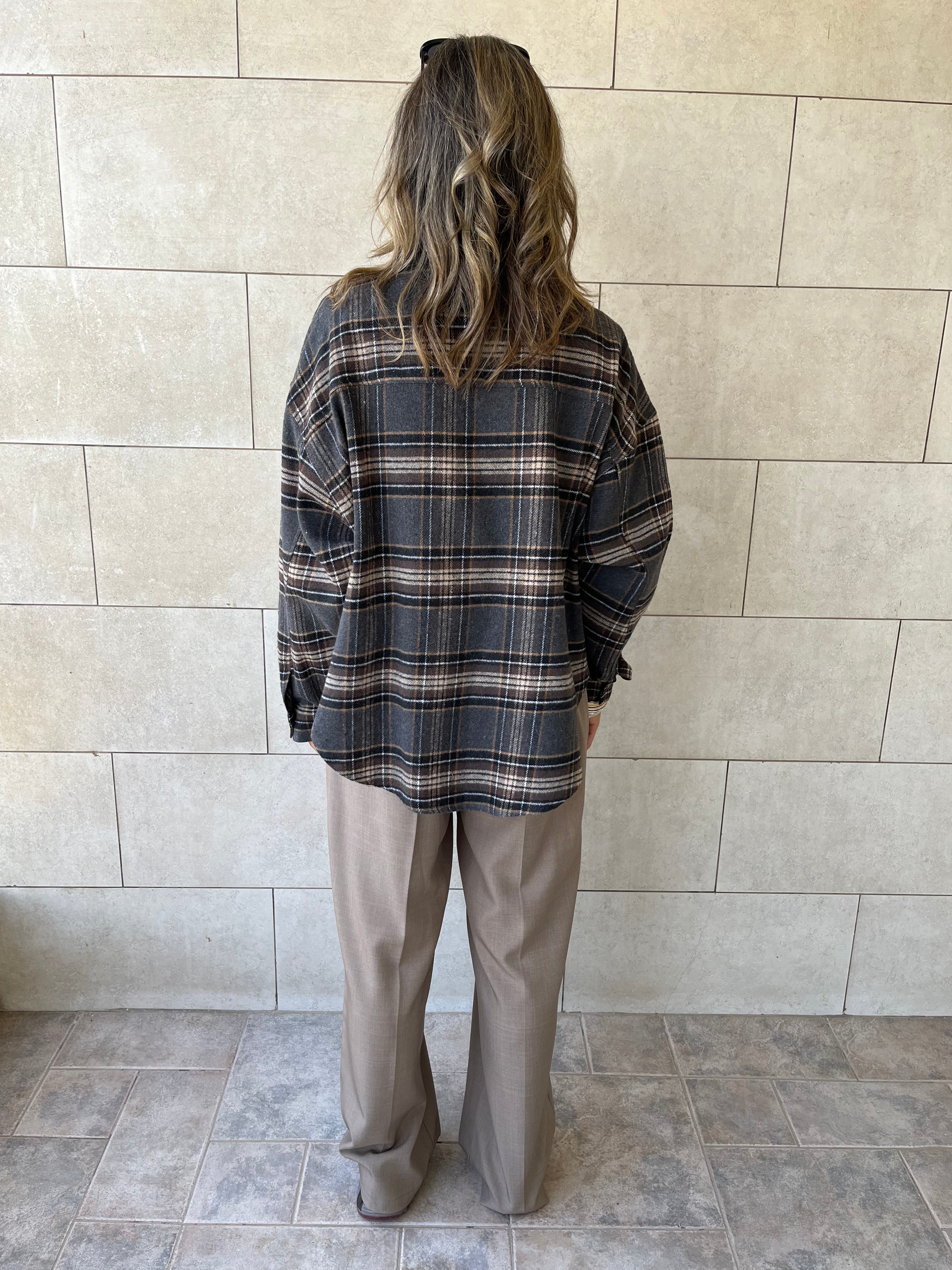Cafe Plaid Flannel Shirt