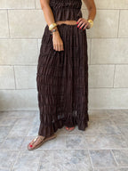 Brown Crinkle Skirt