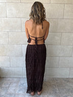 Brown Crinkle Skirt