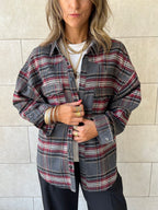 Burgundy Plaid Flannel Shirt
