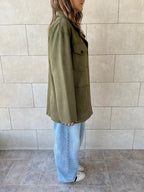Olive Suede tailored Utility Shirt