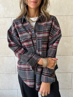 Burgundy Plaid Flannel Shirt