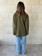 Olive Suede tailored Utility Shirt
