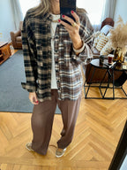 Half And Half Plaid Flannel Shirt
