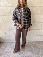Half And Half Plaid Flannel Shirt
