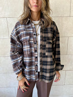 Half And Half Plaid Flannel Shirt