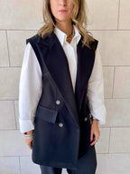 Black Tailored Sleeveless Vest