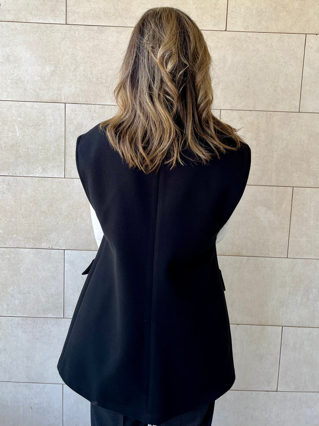 Black Tailored Sleeveless Vest