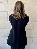 Black Tailored Sleeveless Vest
