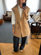 Camel Tailored Sleeveless Vest