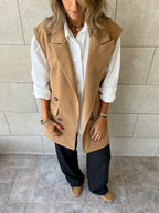 Camel Tailored Sleeveless Vest