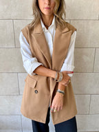 Camel Tailored Sleeveless Vest