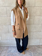 Camel Tailored Sleeveless Vest